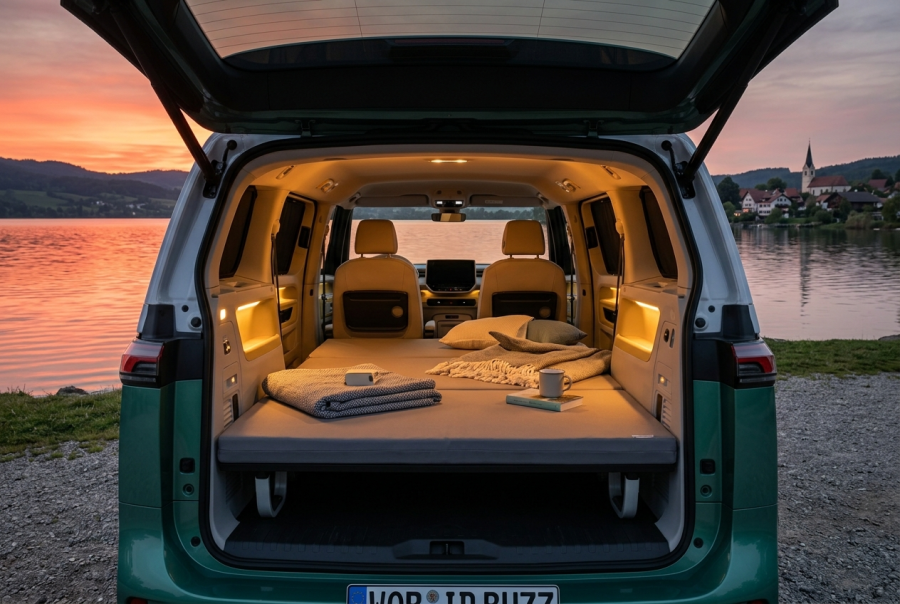 E-Bulli im Schlafmodus: VW verwandelt den ID. Buzz in einen flexiblen Camper